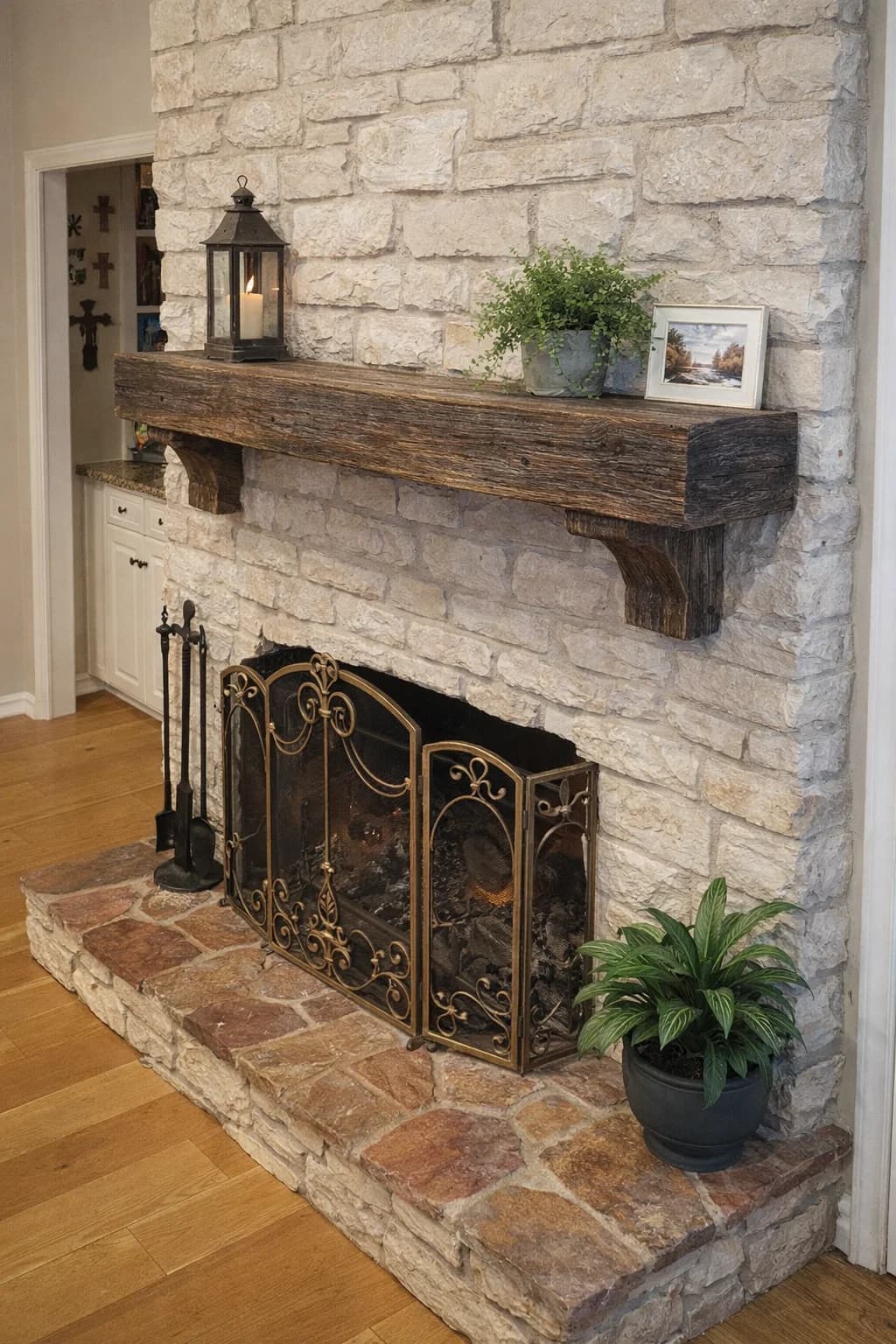 Custom Fireplace Mantel Installation
